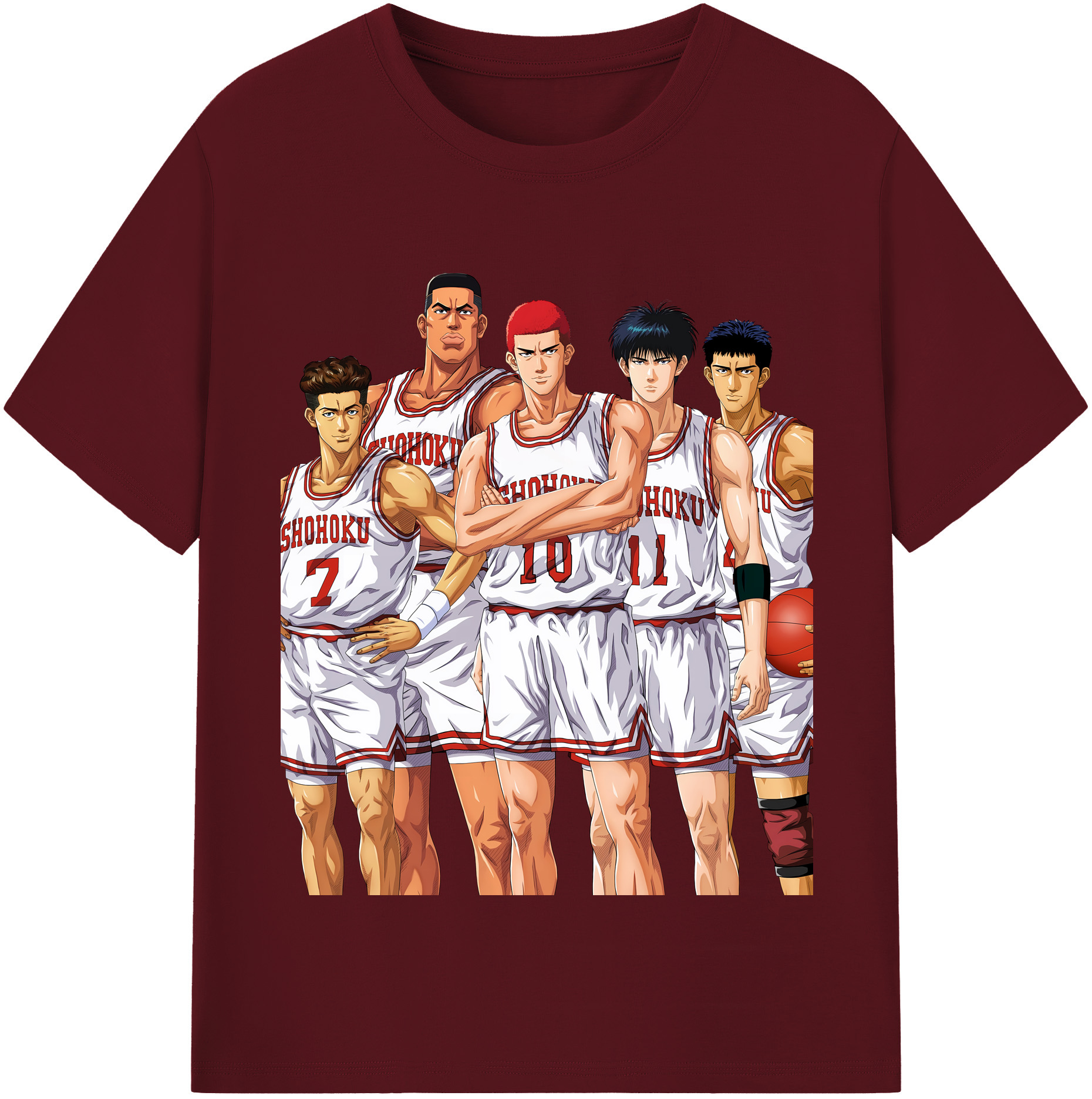SLAM DUNK／スラムダンク 綿100％半袖Tシャツ（フロントプリント）